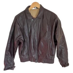 VTG 80s Elliot Kastle Rage Aviator Flight Bomber Brown Leather Jacket Men Sz 40